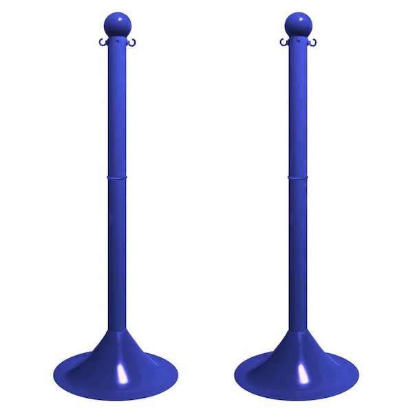 White Light Duty Stowable Stanchion, 2PK